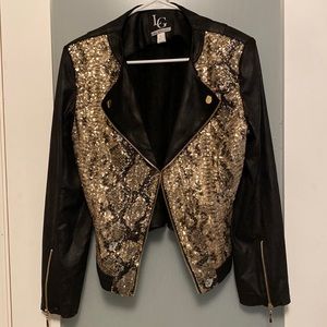 Lena Gabrielle Faux Suede Sequin Jacket Sz 8
